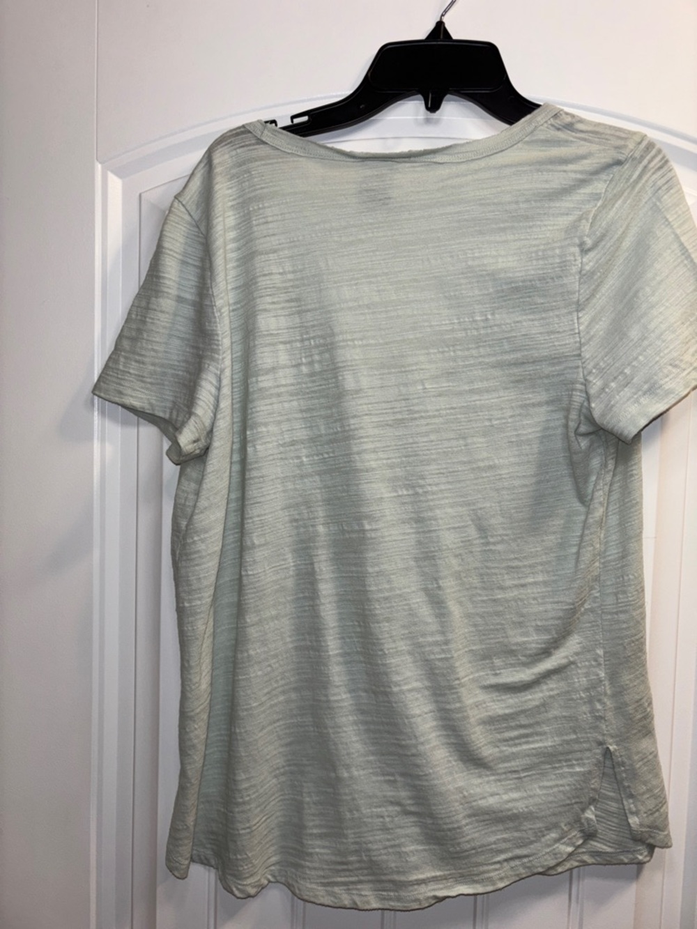 PINK Victoria's Secret Light Sage V-Neck Tee with White Laurel Logo - Picture 3 of 3